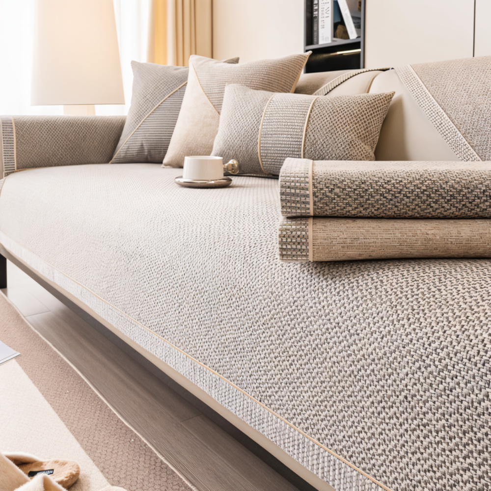Couch Cover Sectional with Non-Slip Backing and Textured Weave Machine Washable - Image 3