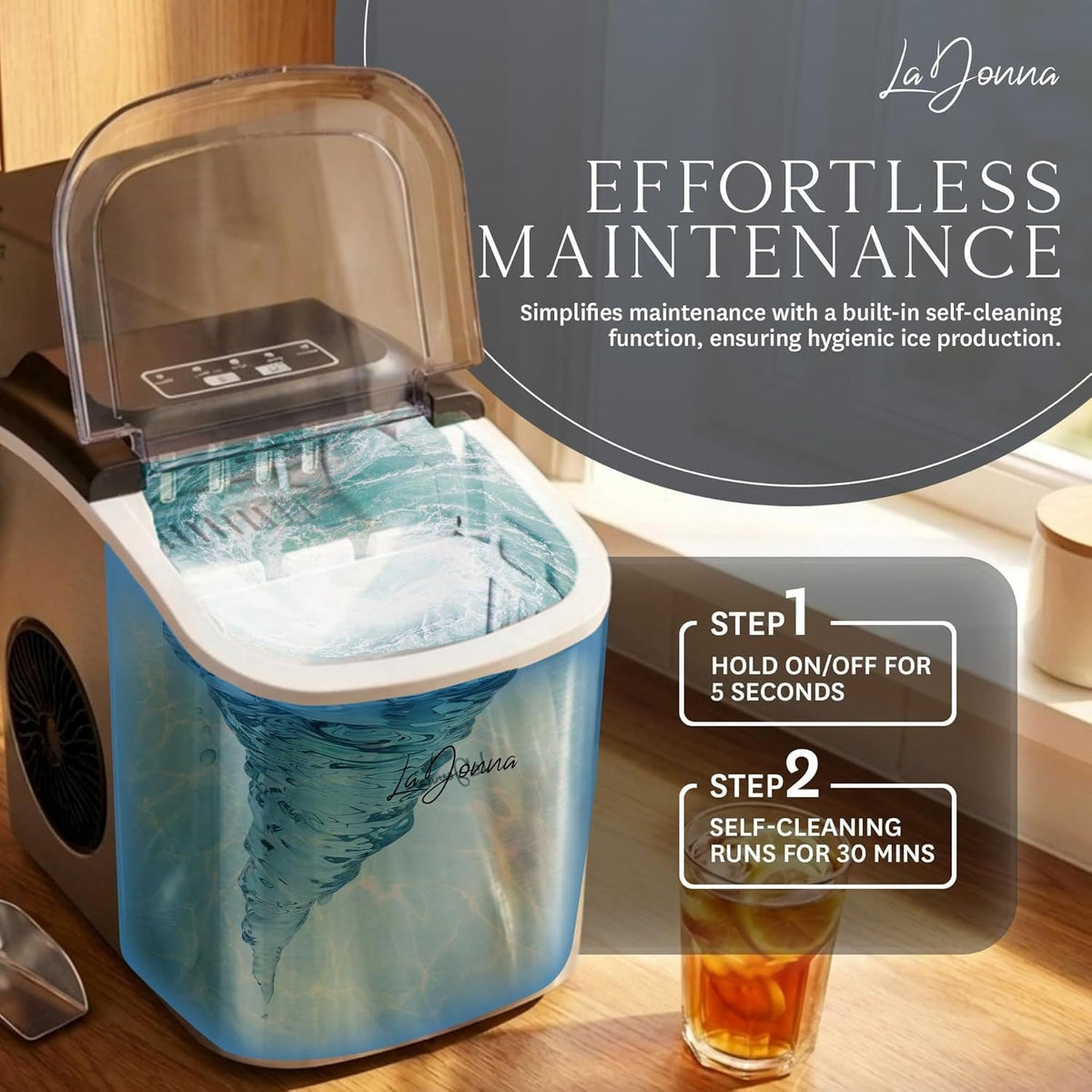 Countertop Ice Maker Machine with Two Sizes and Self-Cleaning Function - Image 11