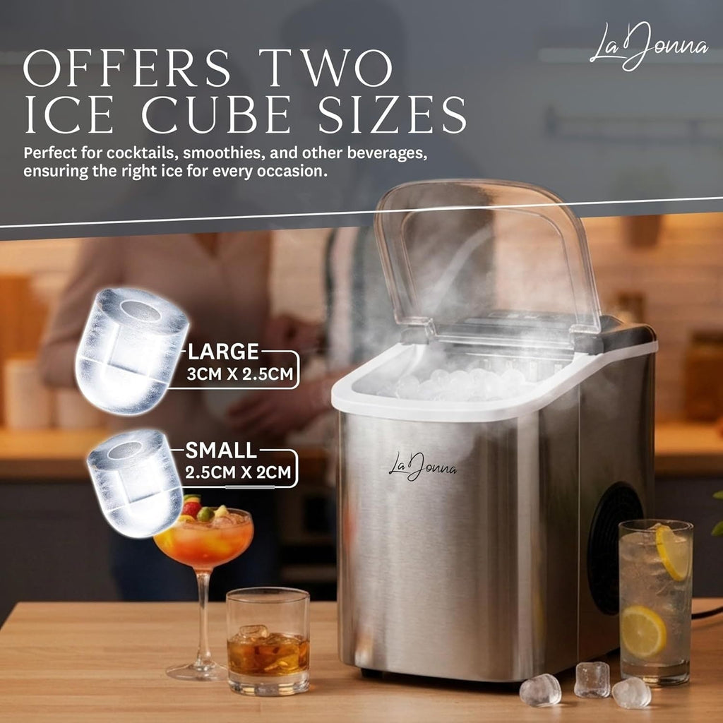 Countertop Ice Maker Machine with Two Sizes and Self-Cleaning Function - Image 12