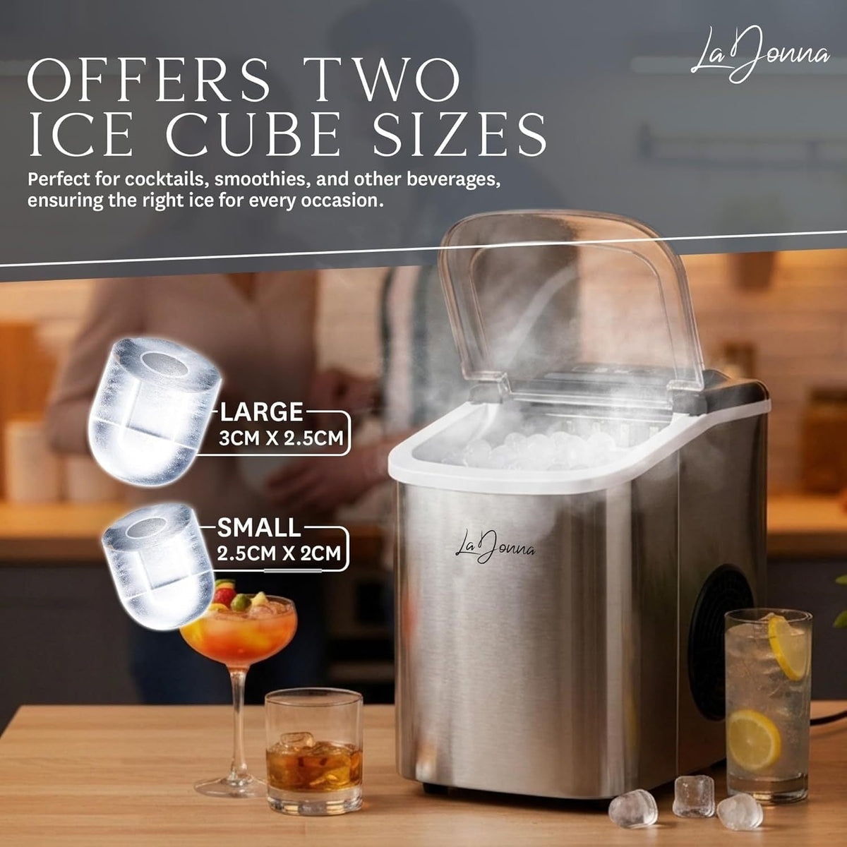 Countertop Ice Maker Machine with Two Sizes and Self-Cleaning Function - Image 12