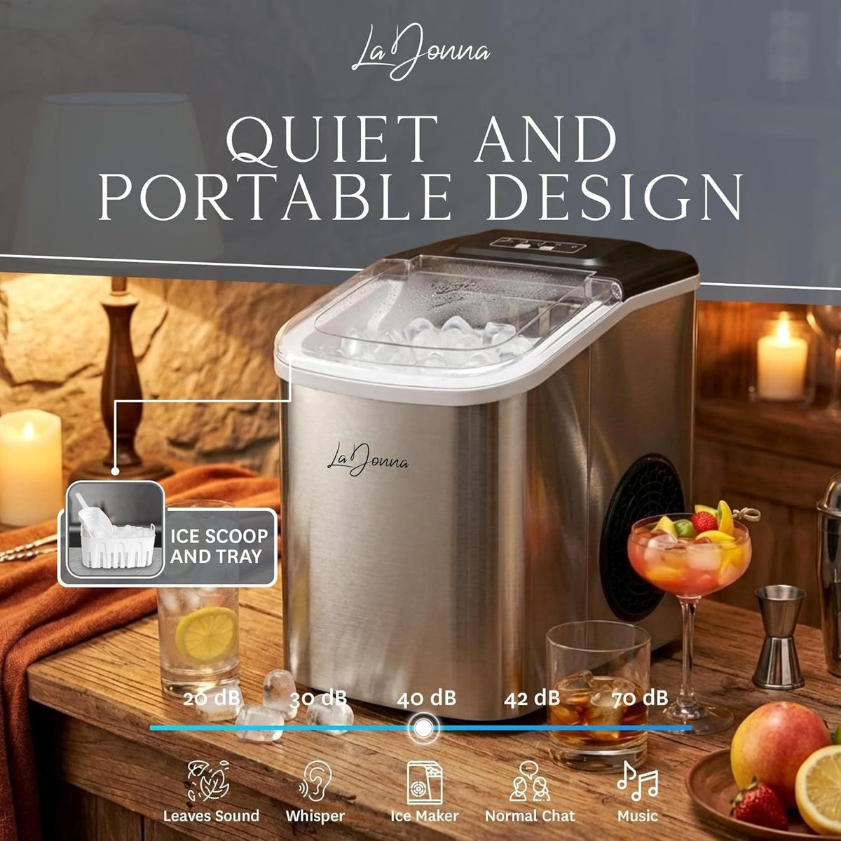 Countertop Ice Maker Machine with Two Sizes and Self-Cleaning Function - Image 13