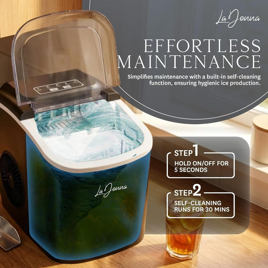 Countertop Ice Maker Machine with Two Sizes and Self-Cleaning Function - Image 4