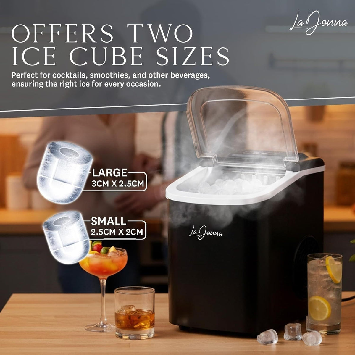 Countertop Ice Maker Machine with Two Sizes and Self-Cleaning Function - Image 5