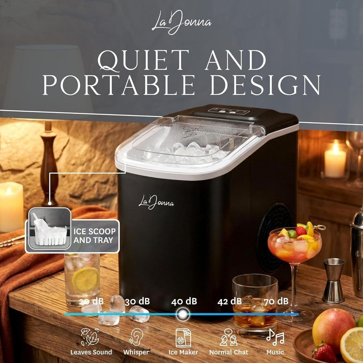 Countertop Ice Maker Machine with Two Sizes and Self-Cleaning Function - Image 6