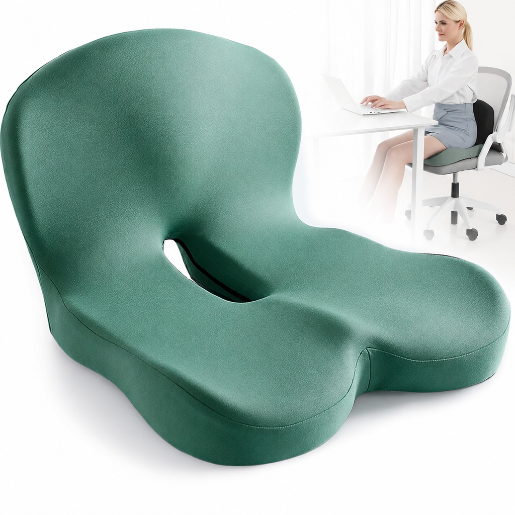 Desk Chair Seat Cushion with Memory Foam Ergonomic Contoured Support and Coccyx Cutout - Image 6