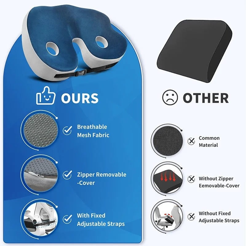 Desk Chair Seat Cushion with Memory Foam Ergonomic Design and Pressure Relief - Image 5