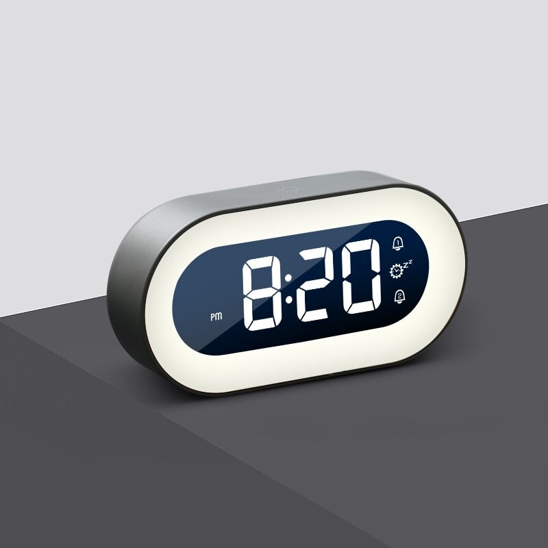 Digital Alarm Clock with Night Light LED Bedside Display and Dimmable Halo - Image 10