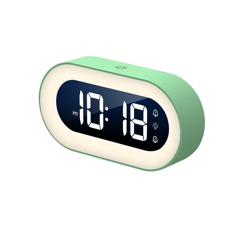 Digital Alarm Clock with Night Light LED Bedside Display and Dimmable Halo - Image 3