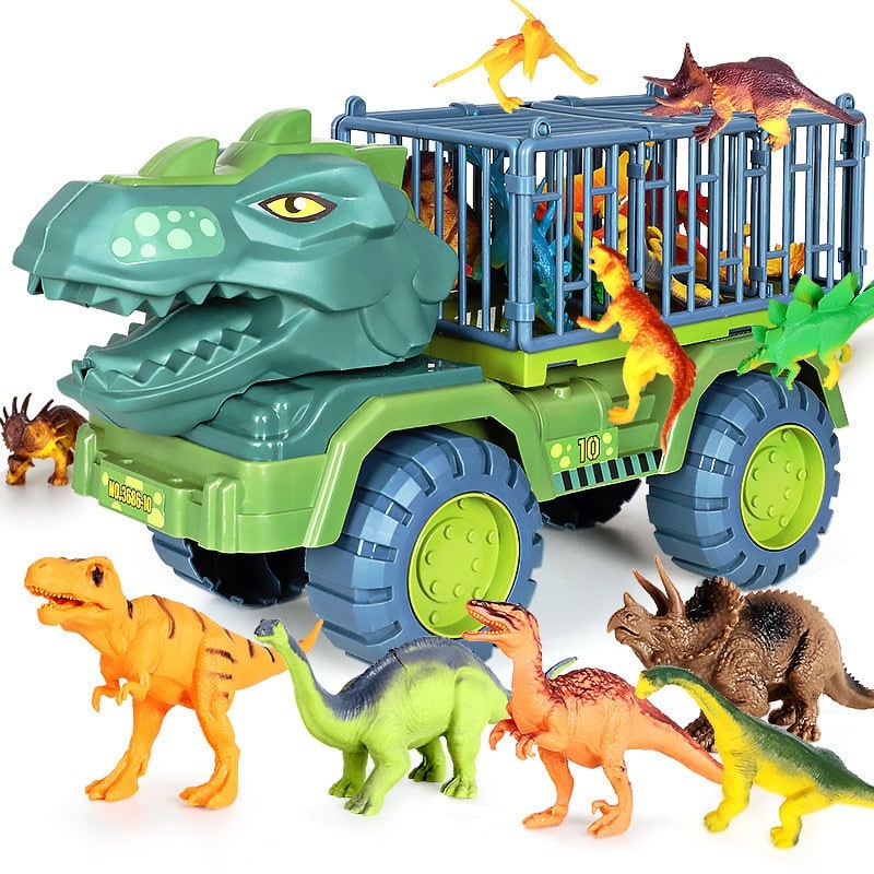 Dinosaur Toy Truck with T Rex Figures Cage and Accessories for Kids - Image 2
