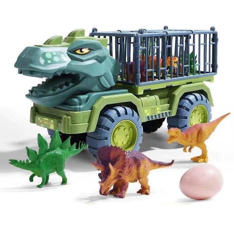 Dinosaur Toy Truck with T Rex Figures Cage and Accessories for Kids - Image 3