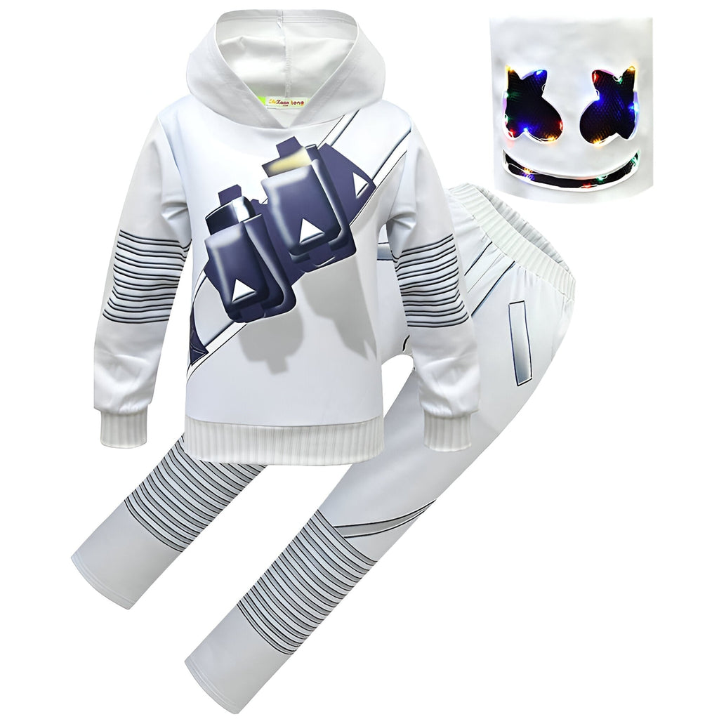 Dj Costume with LED Mask and Light-Up Chest Graphic for Kids - Image 10