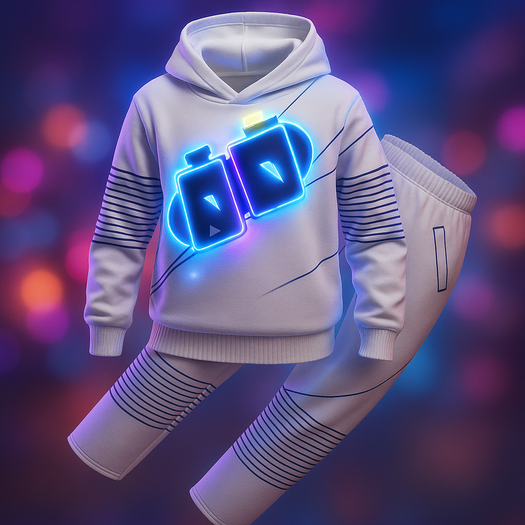 Dj Costume with LED Mask and Light-Up Chest Graphic for Kids - Image 2