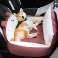 Dog Car Seat with Safety Leash Convertible Pet Bed and Removable Cushion - Image 1