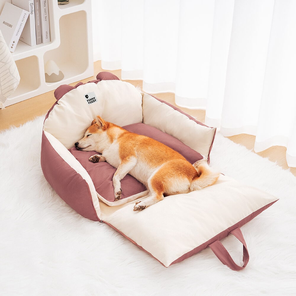 Dog Car Seat with Safety Leash Convertible Pet Bed and Removable Cushion - Image 10