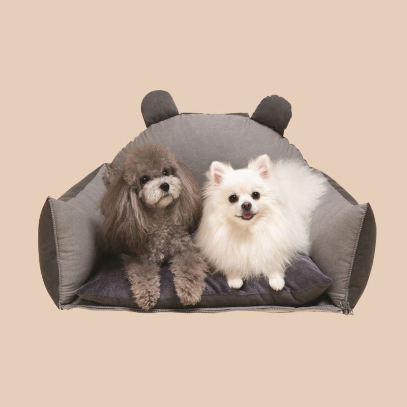Dog Car Seat with Safety Leash Convertible Pet Bed and Removable Cushion - Image 14