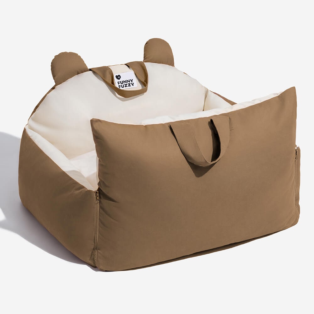 Dog Car Seat with Safety Leash Convertible Pet Bed and Removable Cushion - Image 16