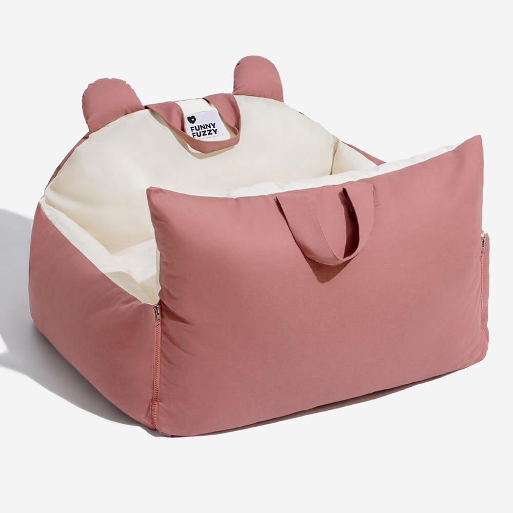Dog Car Seat with Safety Leash Convertible Pet Bed and Removable Cushion - Image 17