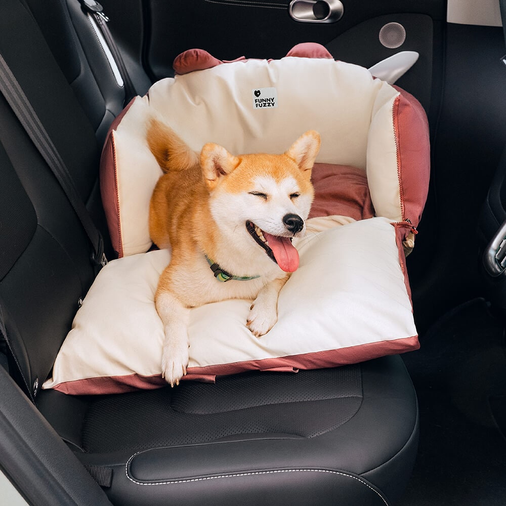 Dog Car Seat with Safety Leash Convertible Pet Bed and Removable Cushion - Image 5