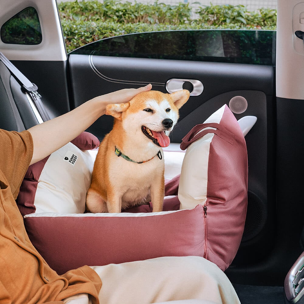 Dog Car Seat with Safety Leash Convertible Pet Bed and Removable Cushion - Image 6