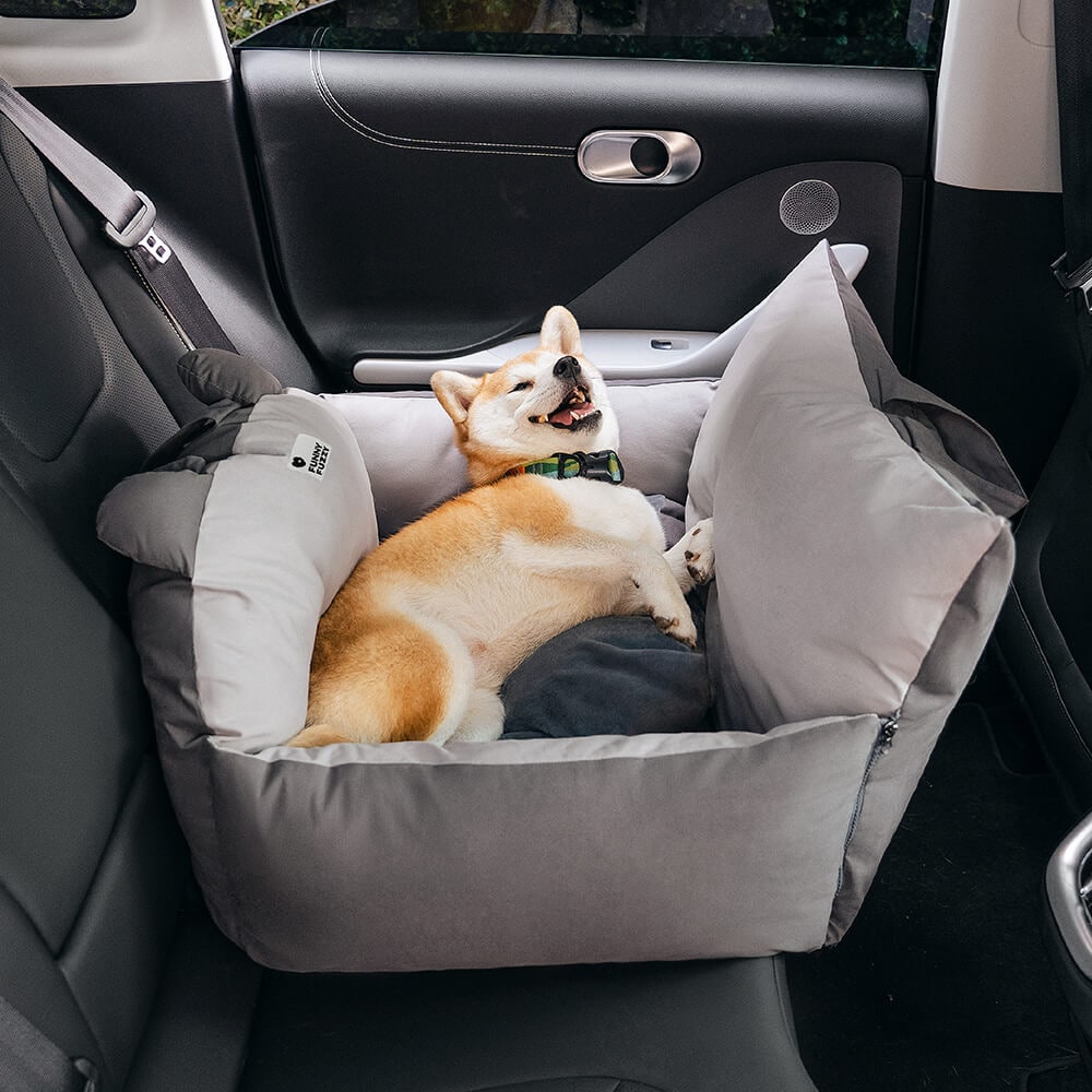 Dog Car Seat with Safety Leash Convertible Pet Bed and Removable Cushion - Image 7