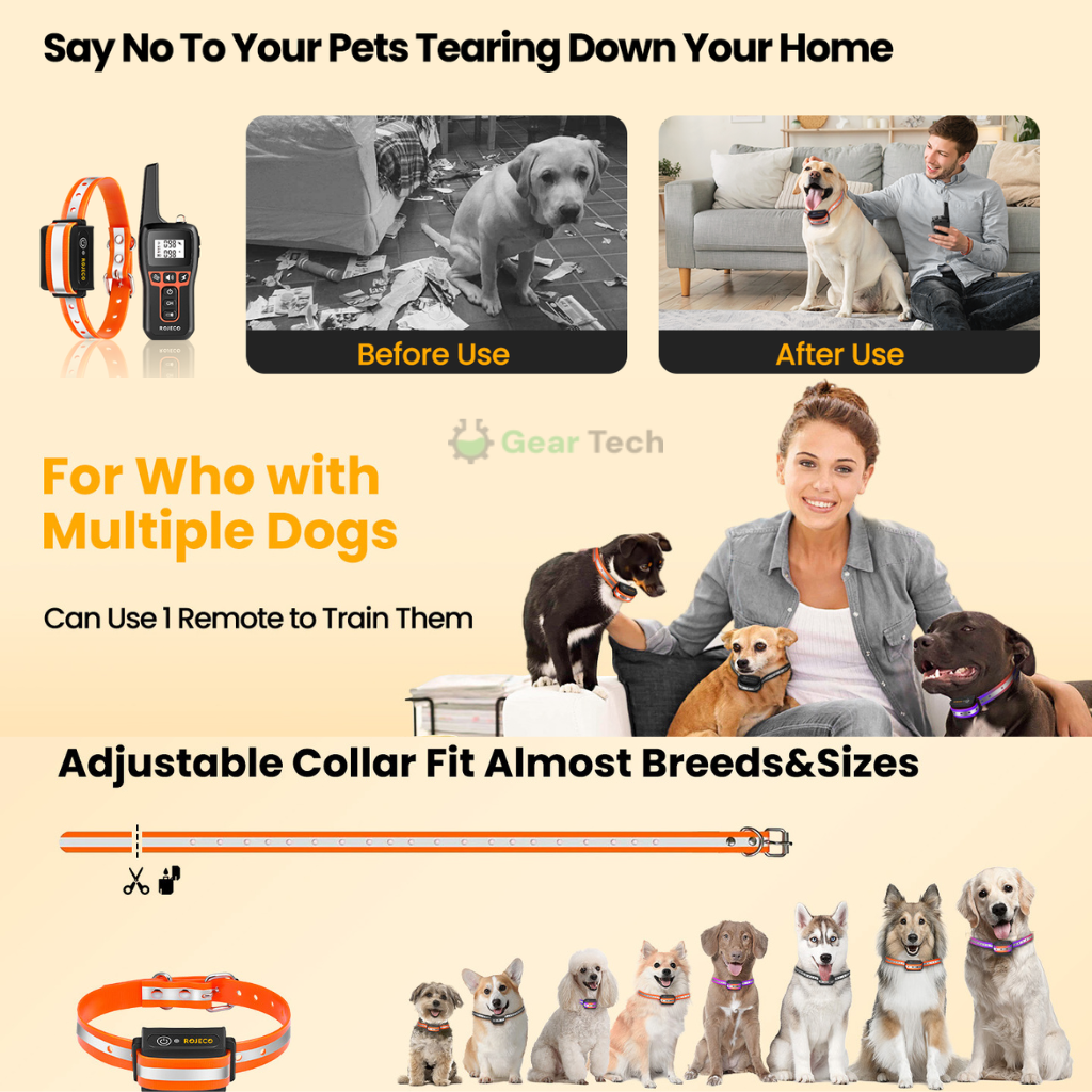 Dog Training Collar with Remote Control Waterproof Shock and Vibration - Image 6