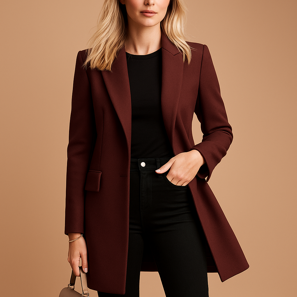 Women’s double-breasted trench coat with tailored fit, classic details, and elegant design for formal, work, and everyday outfits.