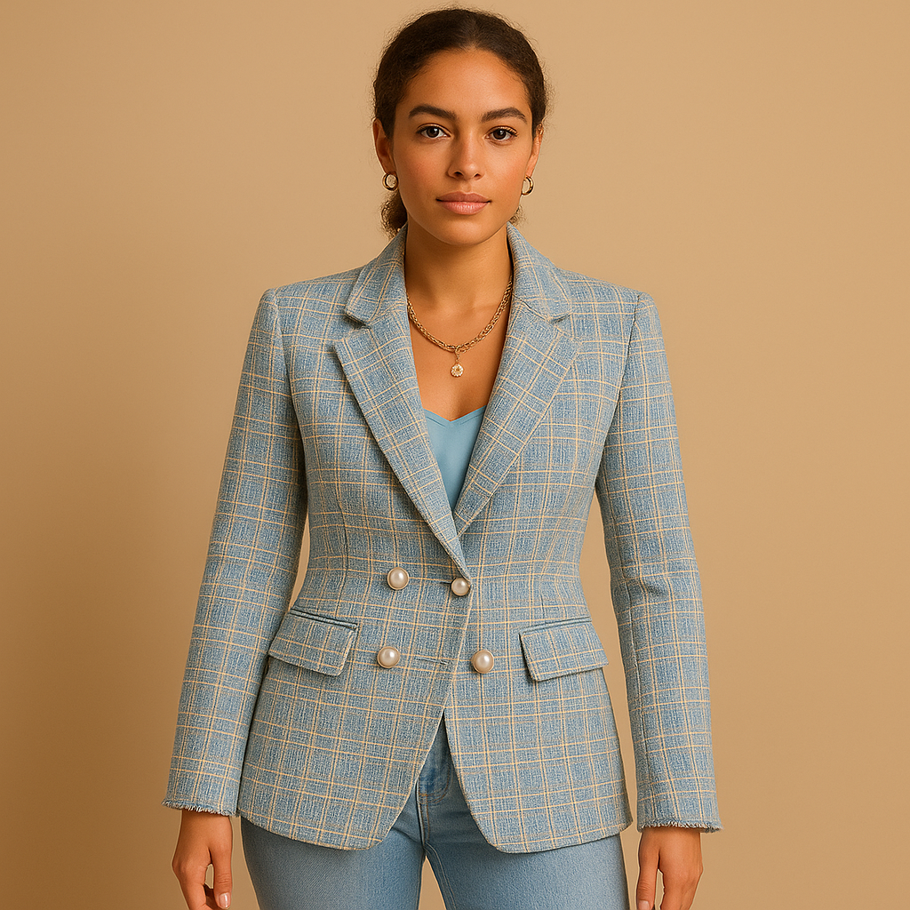Women’s elegant tailored blazer with classic cut and comfortable fit, perfect for office days and formal occasions.
