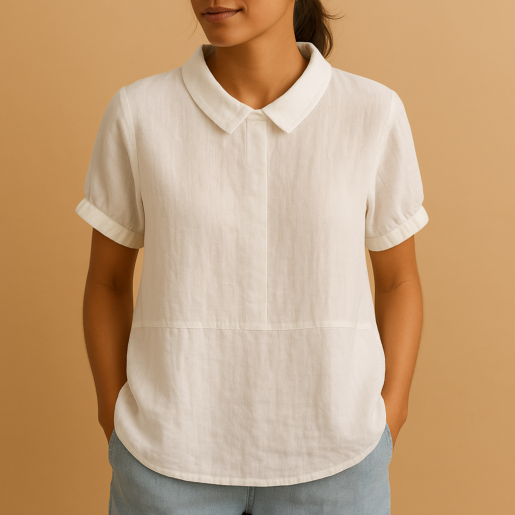Women’s elegant tailored blouse with a classic design, ideal for office outfits, formal occasions, and smart-casual styling.