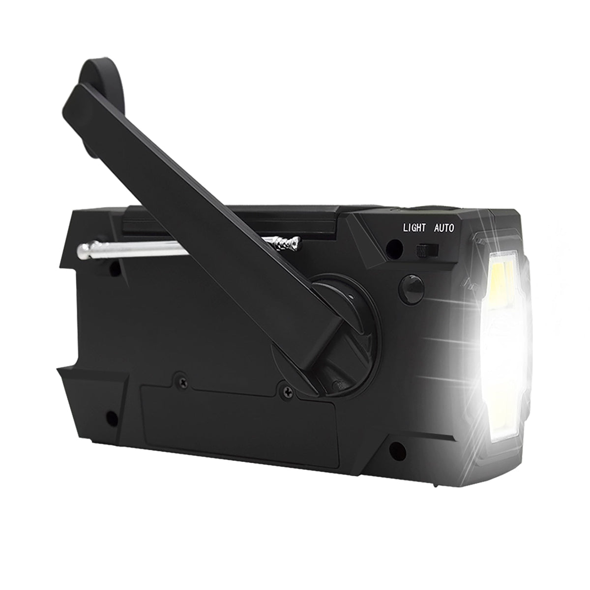 Emergency Radio with Hand Crank Solar Panel and LED Flashlight - Image 3