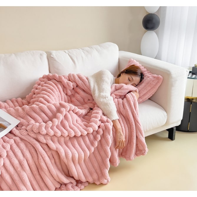 Faux Fur Throw Blanket with Plush Pile and Matching Pillowcase - Image 12
