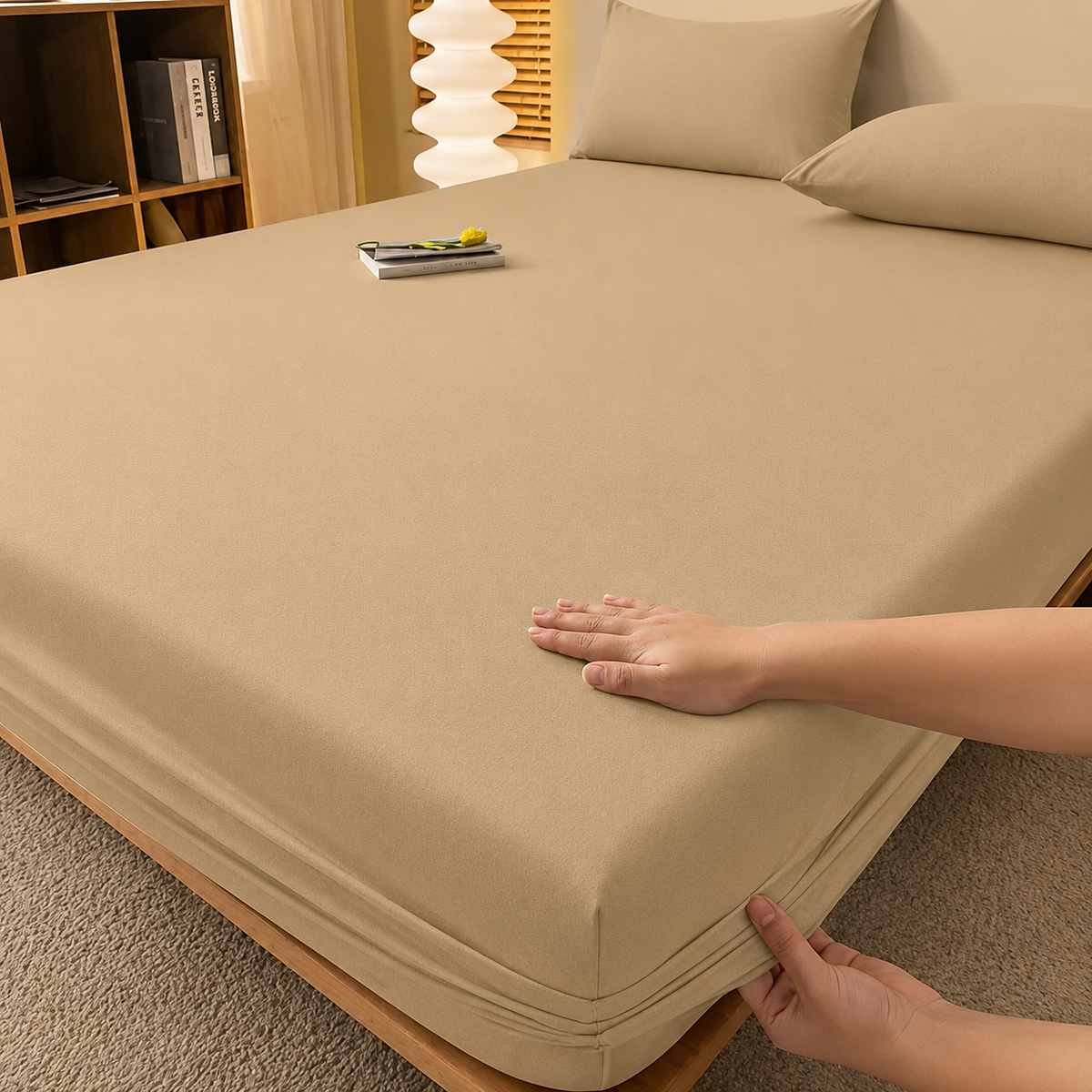 Fitted Bed Sheet with Deep Pocket and Wrinkle-Resistant Finish for All Seasons - Image 51