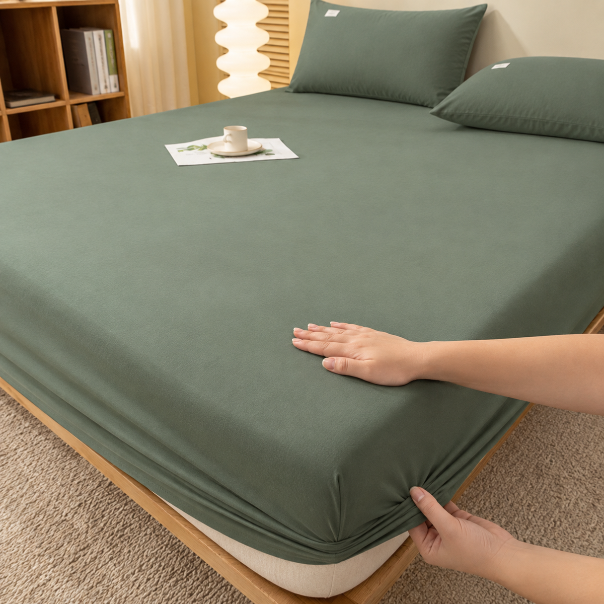 Fitted Bed Sheet with Deep Pocket and Wrinkle-Resistant Finish for All Seasons - Image 52