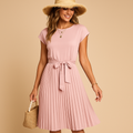 Fitted summer midi or maxi dress for women with tailored waist and breathable fabric, ideal for weddings, vacations, and summer parties.