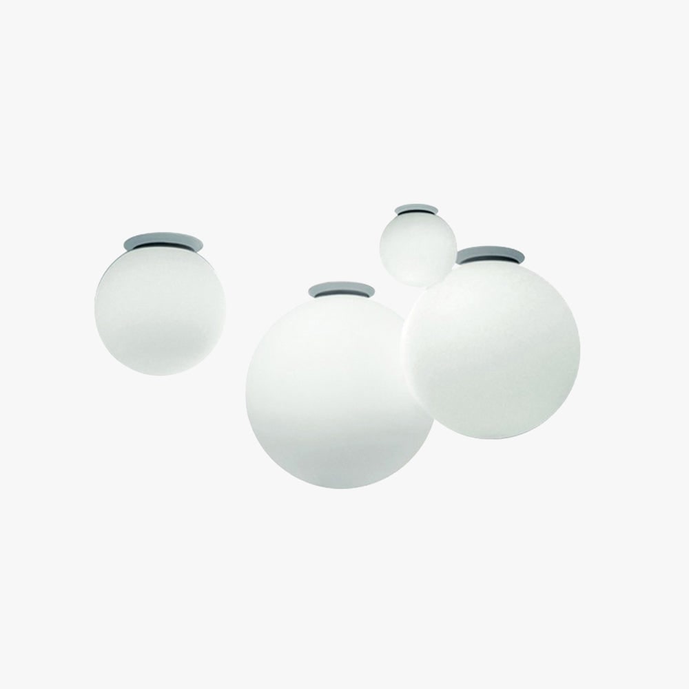 Flush Mount Ceiling Light with Frosted Glass Globe Shade and Round Design - Image 1