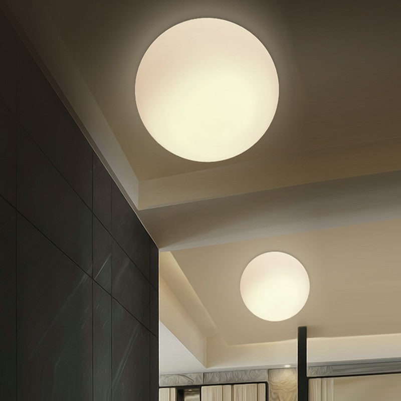 Flush Mount Ceiling Light with Frosted Glass Globe Shade and Round Design - Image 4