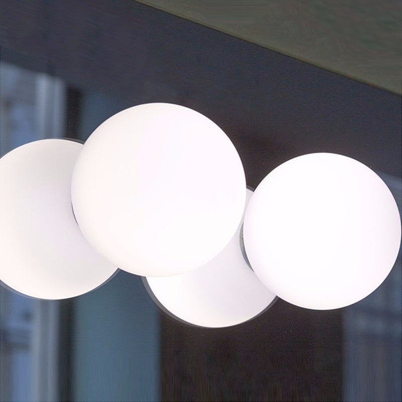 Flush Mount Ceiling Light with Frosted Glass Globe Shade and Round Design - Image 6