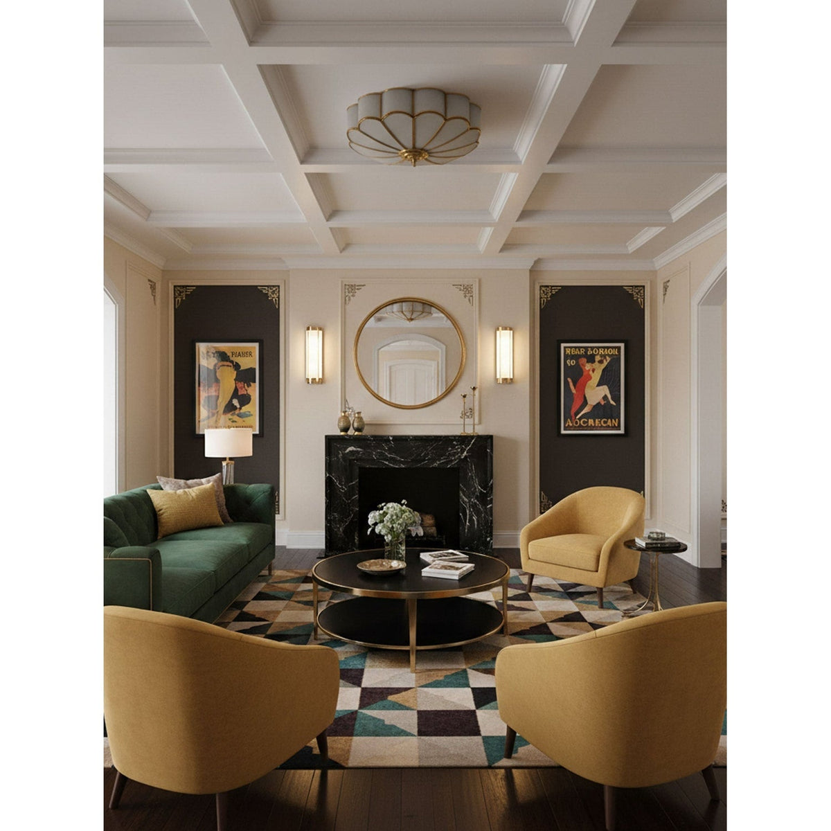 Flush Mount Ceiling Light with Scalloped Floral Design and Frosted Glass - Image 15