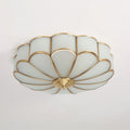 Flush Mount Ceiling Light with Scalloped Floral Design and Frosted Glass - Image 37