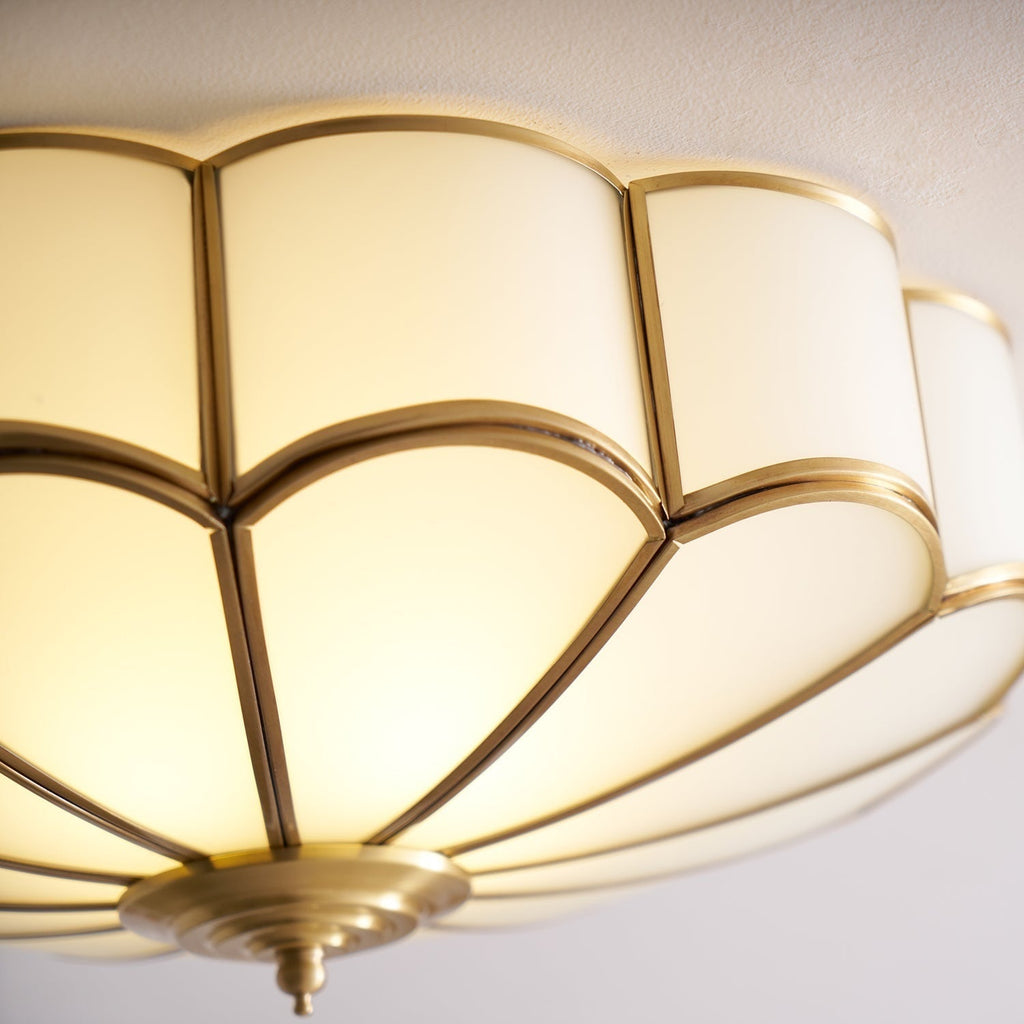 Flush Mount Ceiling Light with Scalloped Floral Design and Frosted Glass - Image 49