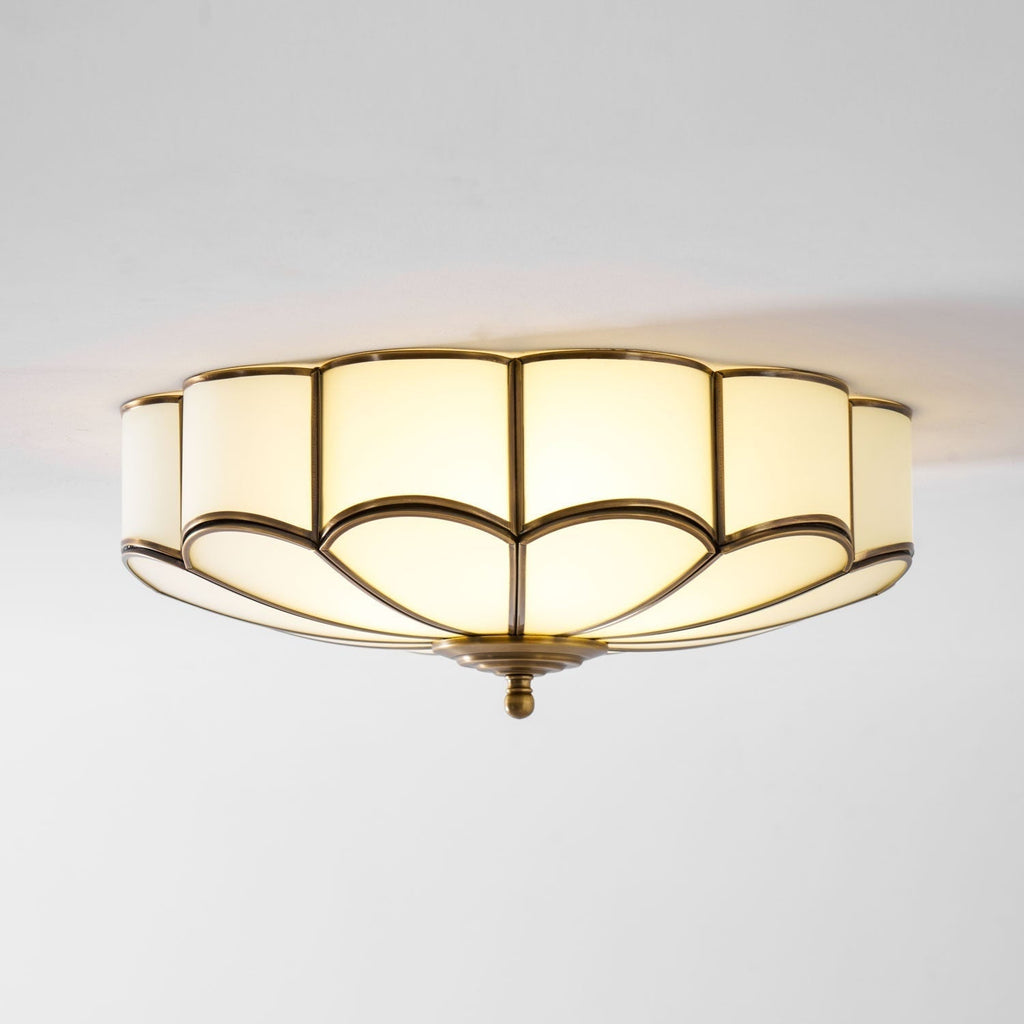 Flush Mount Ceiling Light with Scalloped Floral Design and Frosted Glass - Image 69
