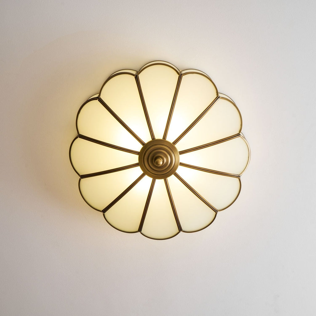 Flush Mount Ceiling Light with Scalloped Floral Design and Frosted Glass - Image 74