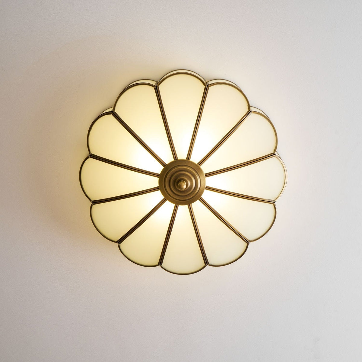 Flush Mount Ceiling Light with Scalloped Floral Design and Frosted Glass - Image 74