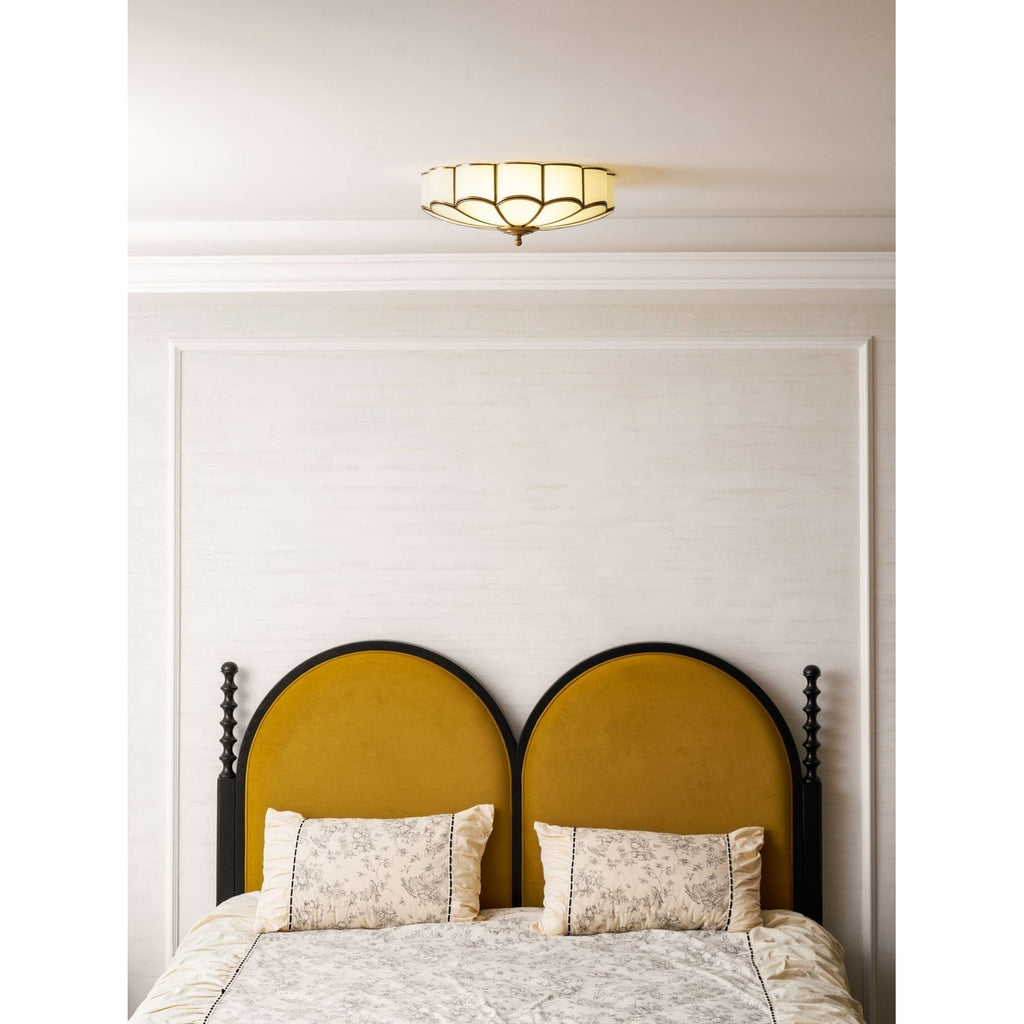 Flush Mount Ceiling Light with Scalloped Floral Design and Frosted Glass - Image 75