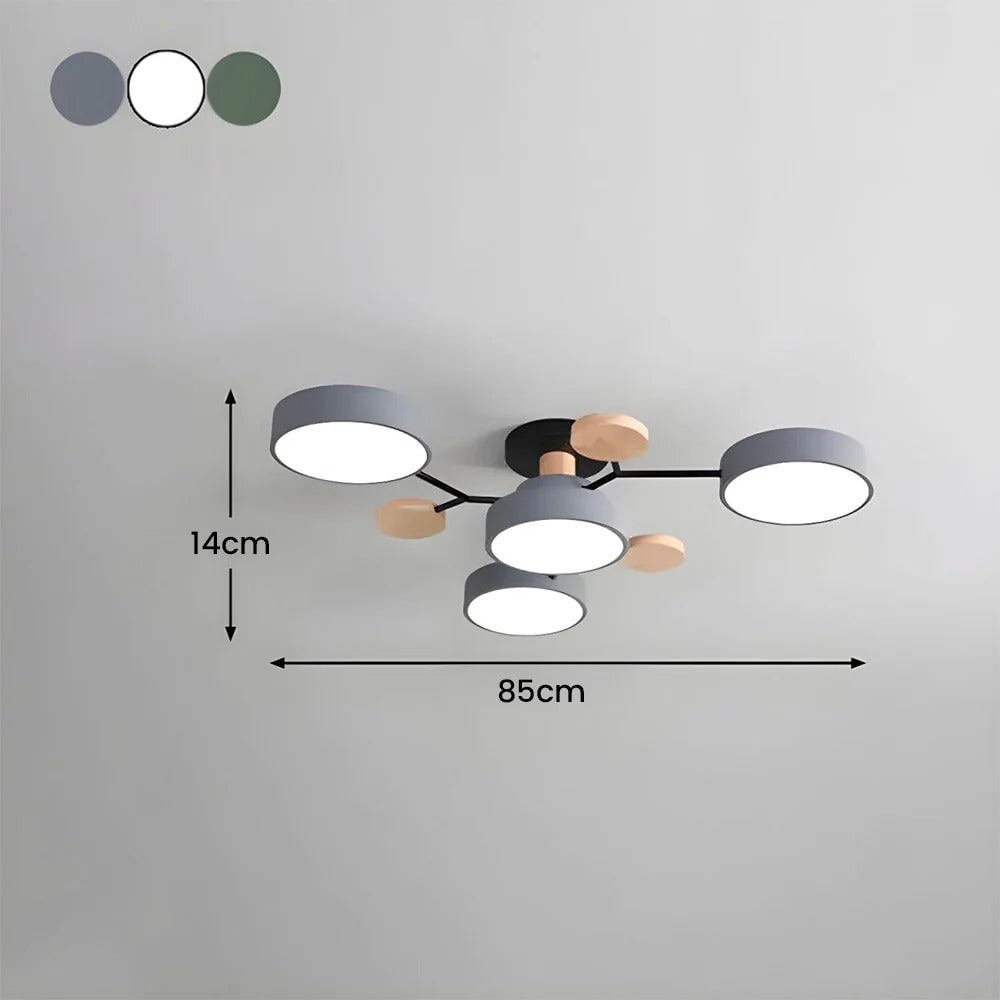 Flush Mount Ceiling Light with Semi Modern LED Design and Wooden Accents - Image 15