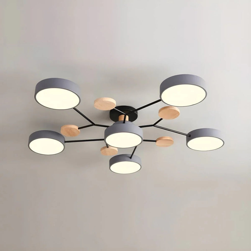 Flush Mount Ceiling Light with Semi Modern LED Design and Wooden Accents - Image 17