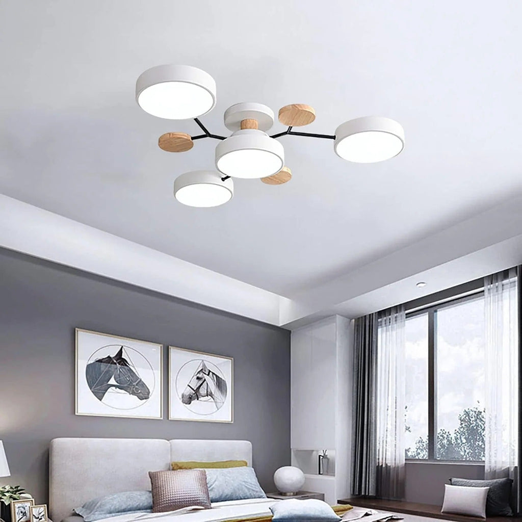 Flush Mount Ceiling Light with Semi Modern LED Design and Wooden Accents - Image 22