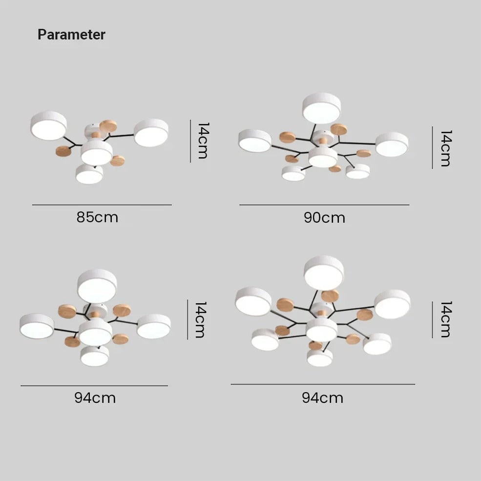 Flush Mount Ceiling Light with Semi Modern LED Design and Wooden Accents - Image 26