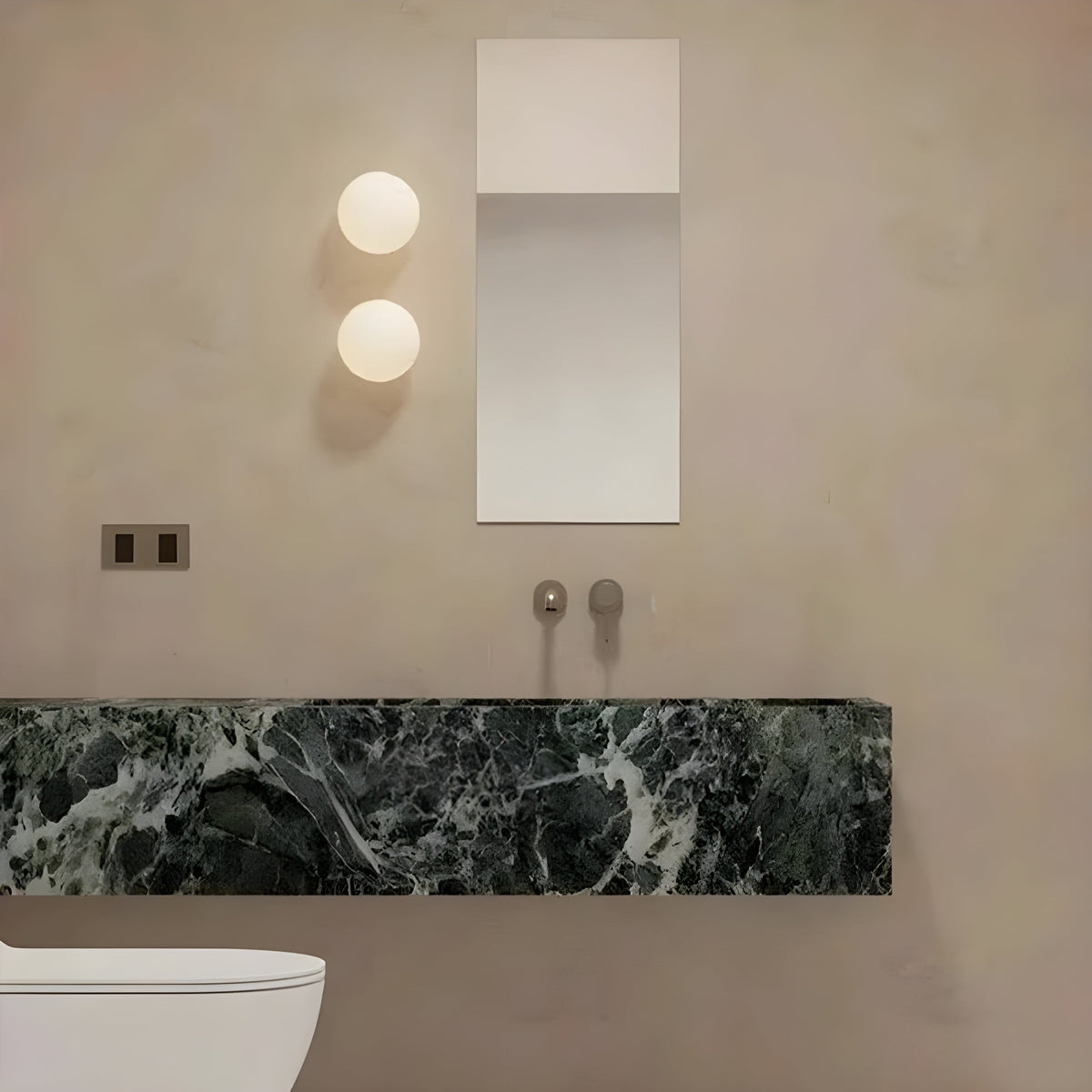 Flush Mount Globe Wall Sconce with Frosted Glass Shade and Minimalist Design - Image 2