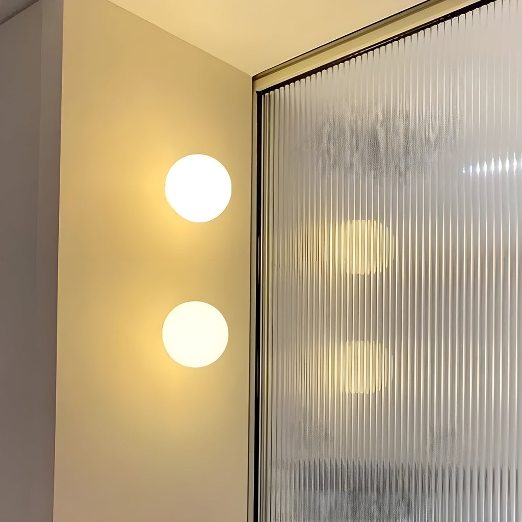 Flush Mount Globe Wall Sconce with Frosted Glass Shade and Minimalist Design - Image 4