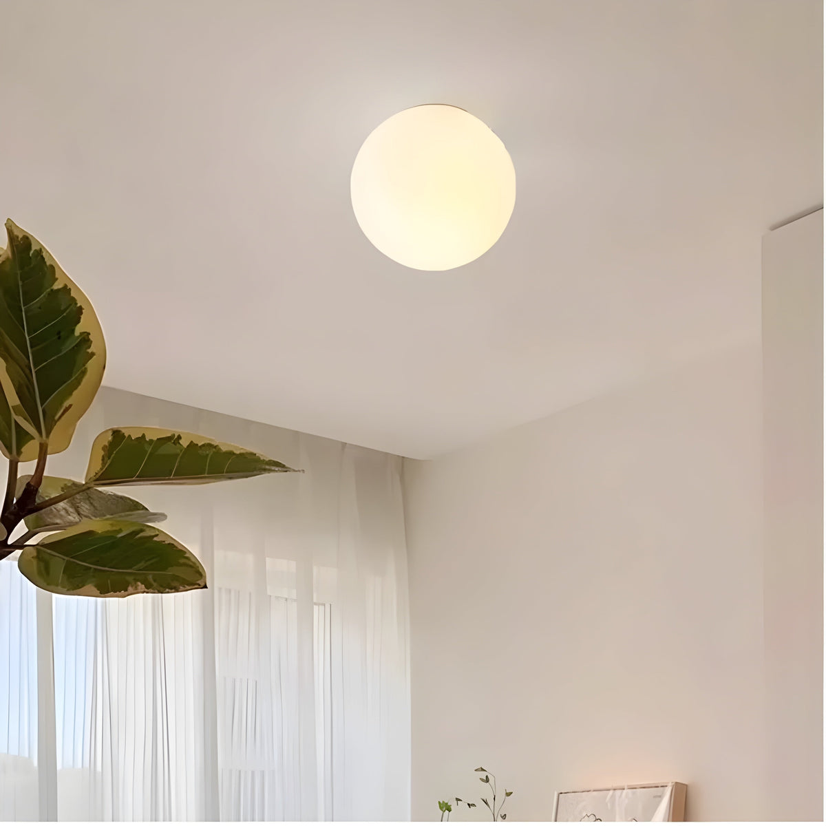 Flush Mount Globe Wall Sconce with Frosted Glass Shade and Minimalist Design - Image 6